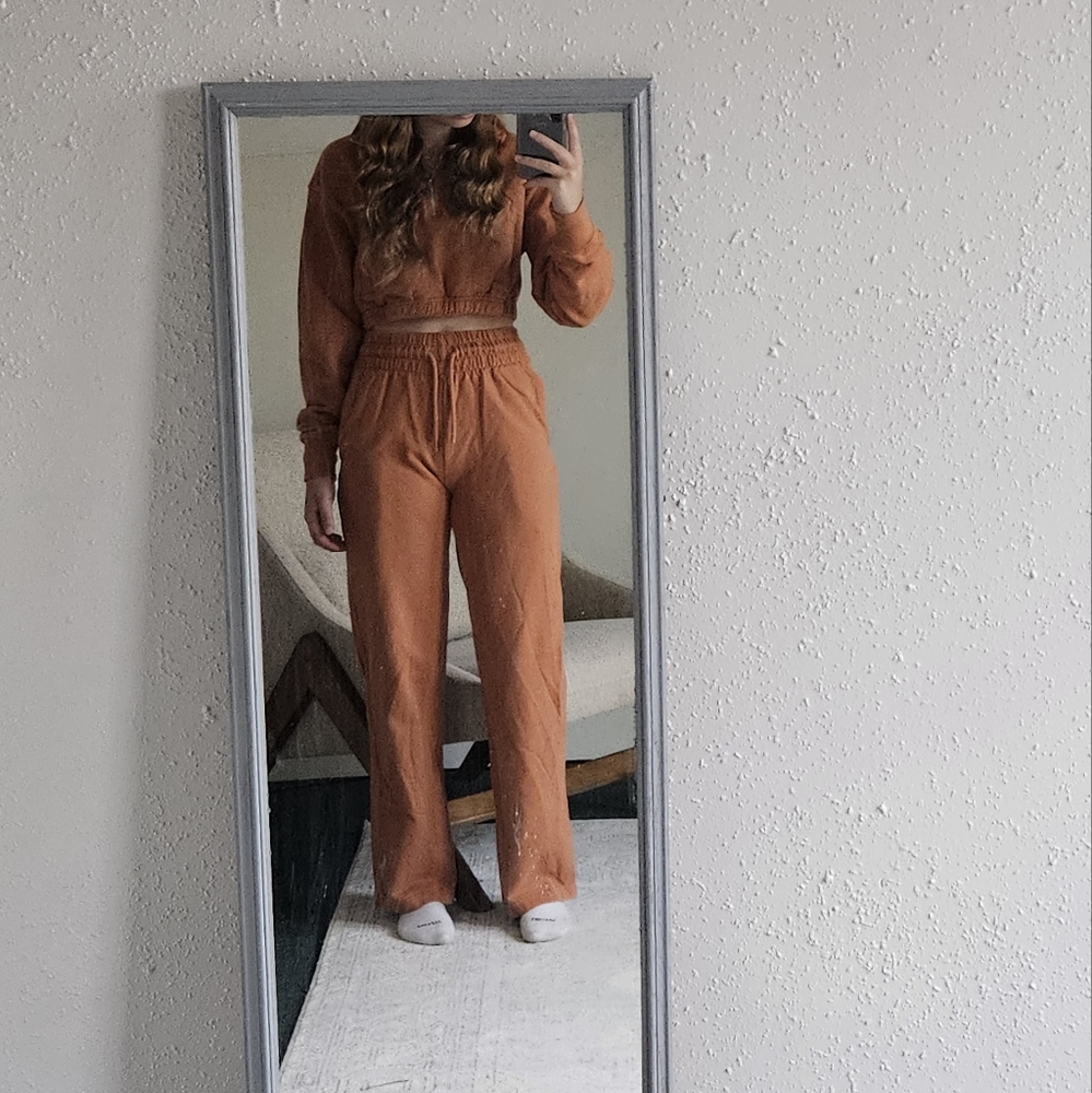 Orange sweat tracksuit